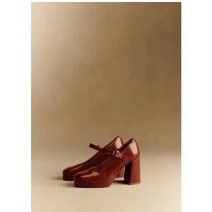 Sezane Georgia High Mary Janes Polished Camel - Size 37 (US 6.5)